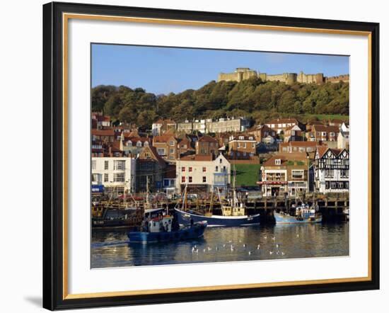 Scarborough, Harbour and Seaside Resort with Castle on the Hill, Yorkshire, England-Adina Tovy-Framed Photographic Print