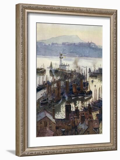 Scarborough Harbour-Ernest W Haslehust-Framed Art Print