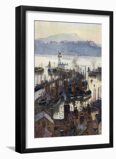 Scarborough Harbour-Ernest W Haslehust-Framed Art Print