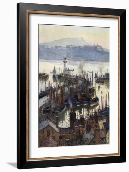 Scarborough Harbour-Ernest W Haslehust-Framed Art Print