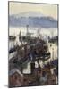 Scarborough Harbour-Ernest W Haslehust-Mounted Art Print