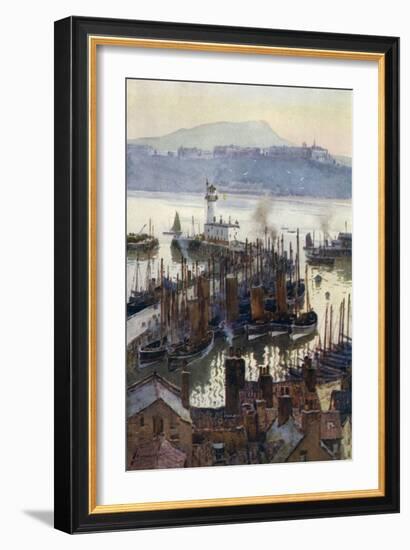 Scarborough Harbour-Ernest W Haslehust-Framed Art Print