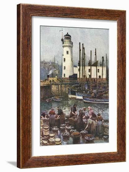 Scarborough Harbour-Ernest W Haslehust-Framed Art Print