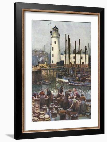 Scarborough Harbour-Ernest W Haslehust-Framed Art Print