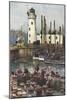 Scarborough Harbour-Ernest W Haslehust-Mounted Art Print