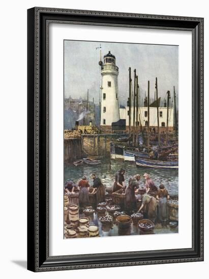 Scarborough Harbour-Ernest W Haslehust-Framed Art Print