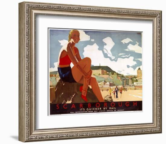 Scarborough, It's Quicker by Rail-null-Framed Art Print