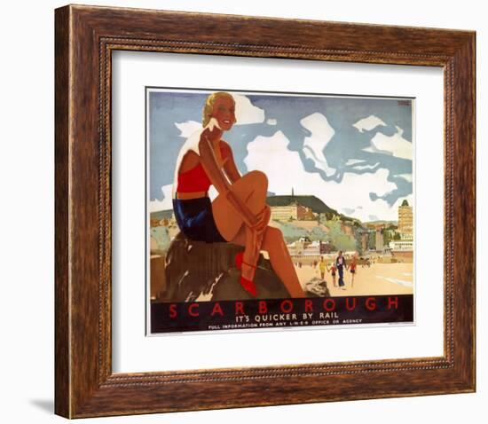 Scarborough, It's Quicker by Rail-null-Framed Art Print