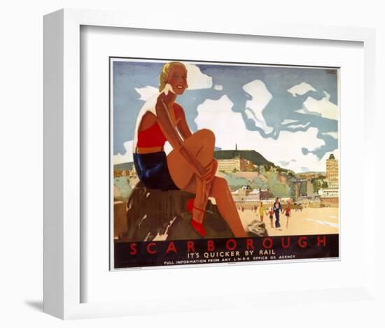 Scarborough, It's Quicker by Rail-null-Framed Art Print