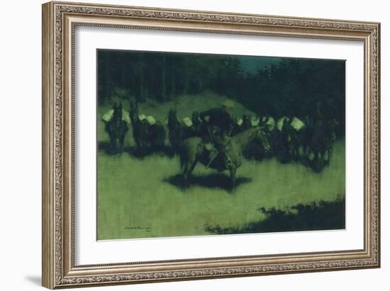 Scare in a Pack Train, 1908-Frederic Remington-Framed Giclee Print