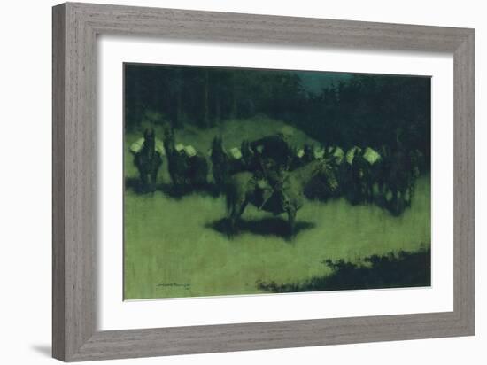 Scare in a Pack Train, 1908-Frederic Remington-Framed Giclee Print