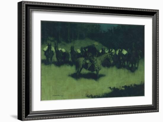 Scare in a Pack Train, 1908-Frederic Remington-Framed Giclee Print