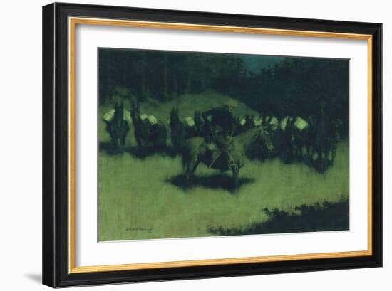 Scare in a Pack Train, 1908-Frederic Remington-Framed Giclee Print