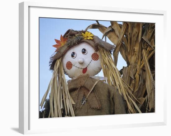 Scarecrow and Dead Corn Husks, Carnation, Washington, USA-Merrill Images-Framed Photographic Print