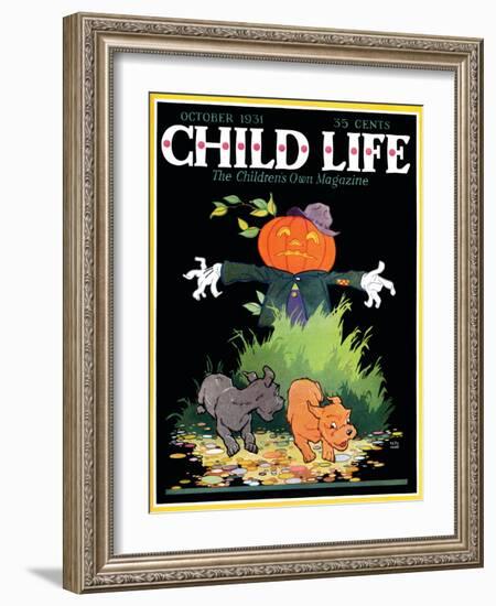 Scarecrow - Child Life, October 1931-Keith Ward-Framed Giclee Print