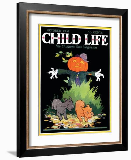 Scarecrow - Child Life, October 1931-Keith Ward-Framed Giclee Print