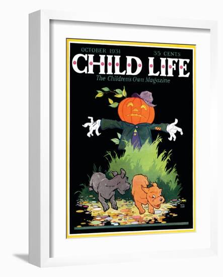 Scarecrow - Child Life, October 1931-Keith Ward-Framed Giclee Print