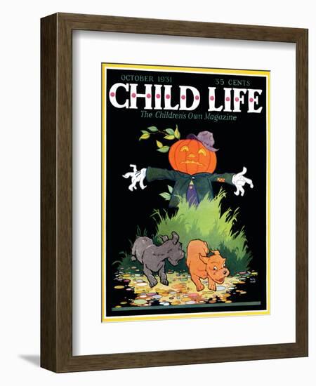 Scarecrow - Child Life, October 1931-Keith Ward-Framed Giclee Print