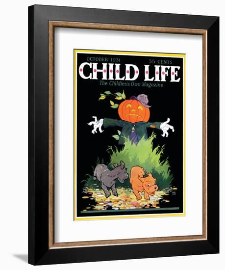 Scarecrow - Child Life, October 1931-Keith Ward-Framed Giclee Print