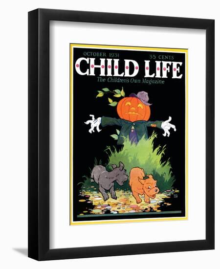 Scarecrow - Child Life, October 1931-Keith Ward-Framed Giclee Print