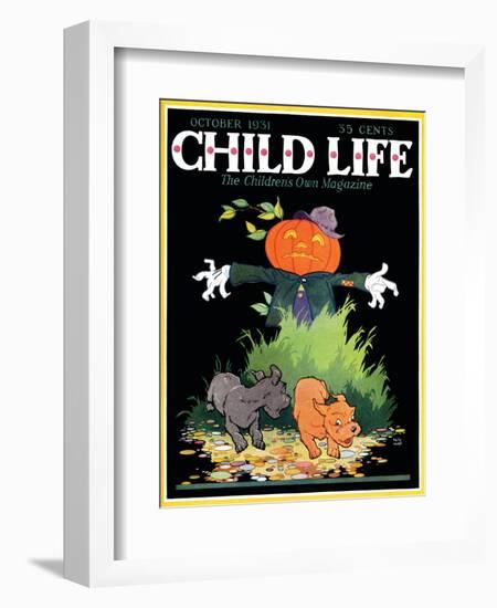 Scarecrow - Child Life, October 1931-Keith Ward-Framed Giclee Print