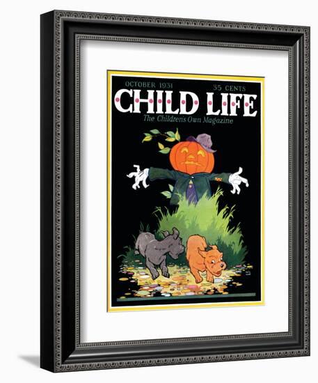 Scarecrow - Child Life, October 1931-Keith Ward-Framed Giclee Print