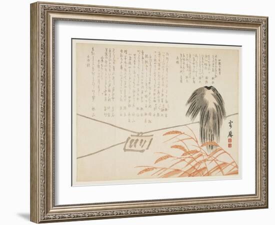 Scarecrow in a Rice Field, 1862-Unrei-Framed Giclee Print