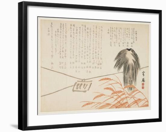 Scarecrow in a Rice Field, 1862-Unrei-Framed Giclee Print