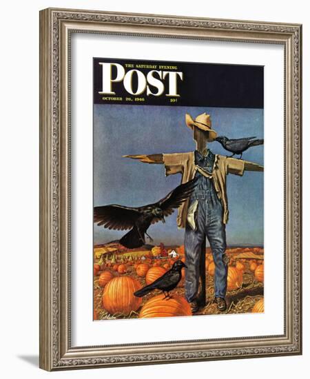 "Scarecrow," Saturday Evening Post Cover, October 26, 1946-John Atherton-Framed Giclee Print