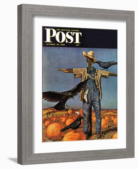 "Scarecrow," Saturday Evening Post Cover, October 26, 1946-John Atherton-Framed Giclee Print