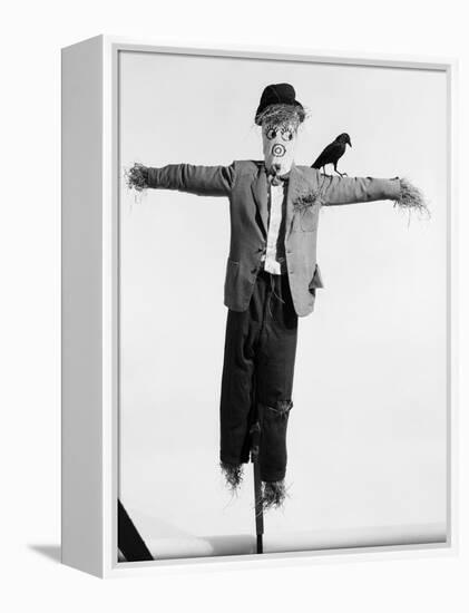 Scarecrow with Crow on His Shoulder-null-Framed Premier Image Canvas