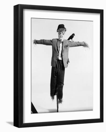 Scarecrow with Crow on His Shoulder-null-Framed Photographic Print