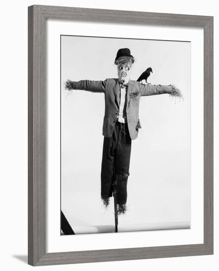 Scarecrow with Crow on His Shoulder-null-Framed Photographic Print