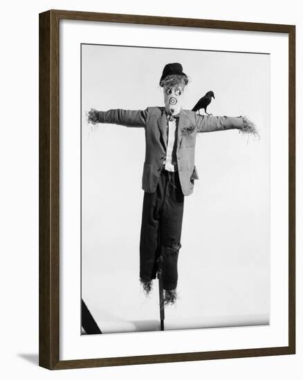 Scarecrow with Crow on His Shoulder-null-Framed Photographic Print