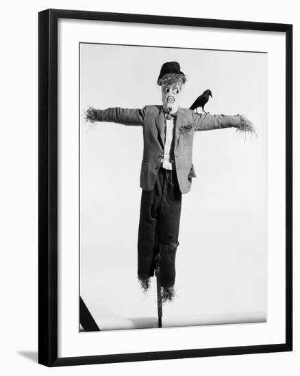 Scarecrow with Crow on His Shoulder-null-Framed Photographic Print