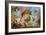 Scarlet Macaw Perched on an Urn, with Other Birds and a Monkey Eating Grapes-Melchior de Hondecoeter-Framed Giclee Print