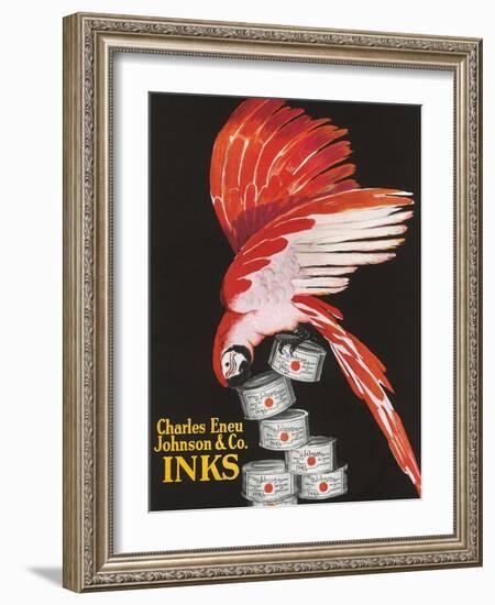 Scarlet Macaw with Ink Cans-null-Framed Art Print