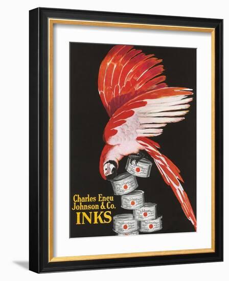 Scarlet Macaw with Ink Cans-null-Framed Art Print