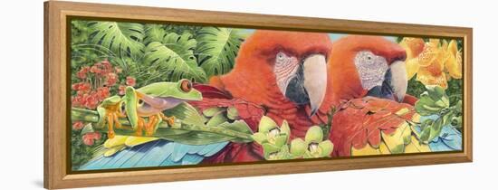 Scarlet Macaws-Durwood Coffey-Framed Premier Image Canvas