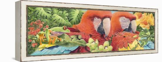 Scarlet Macaws-Durwood Coffey-Framed Premier Image Canvas