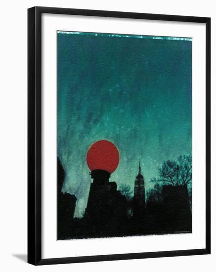 Scarlet Streetlight with Chrysler Building-Robert Cattan-Framed Photographic Print