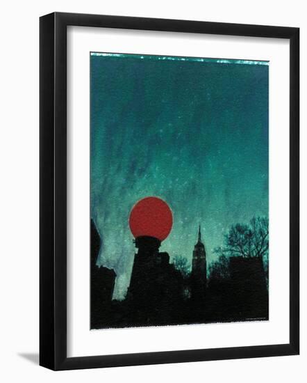 Scarlet Streetlight with Chrysler Building-Robert Cattan-Framed Photographic Print