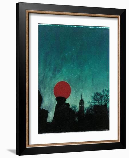 Scarlet Streetlight with Chrysler Building-Robert Cattan-Framed Photographic Print