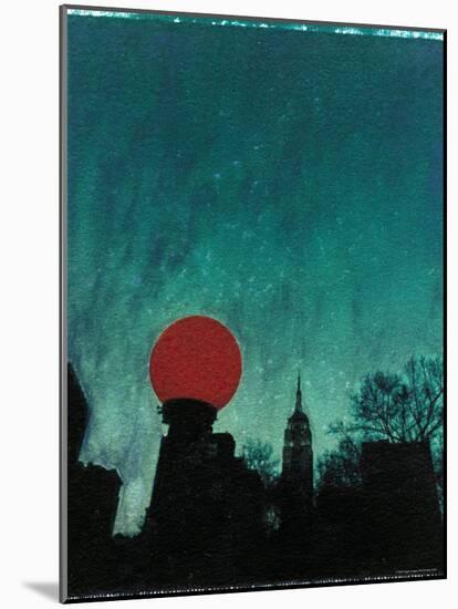 Scarlet Streetlight with Chrysler Building-Robert Cattan-Mounted Photographic Print