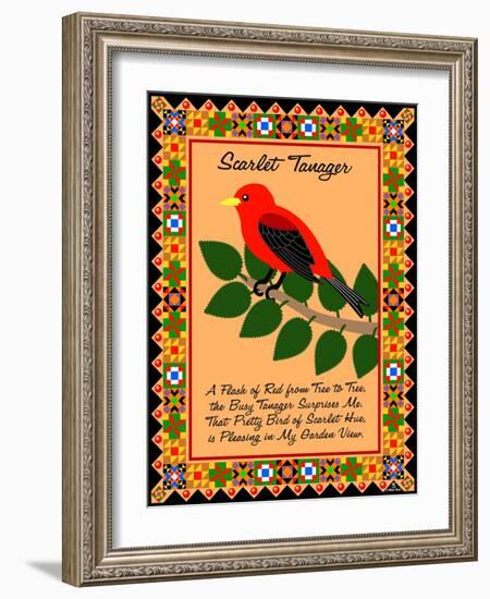 Scarlet Tanager Quilt-Mark Frost-Framed Giclee Print