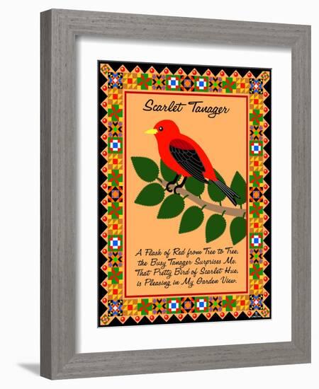 Scarlet Tanager Quilt-Mark Frost-Framed Giclee Print