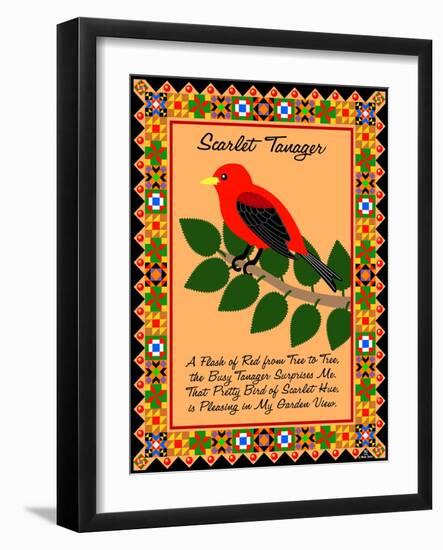 Scarlet Tanager Quilt-Mark Frost-Framed Giclee Print