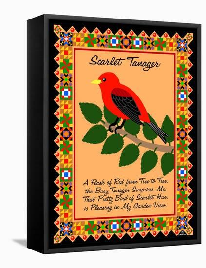 Scarlet Tanager Quilt-Mark Frost-Framed Premier Image Canvas