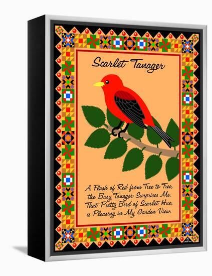 Scarlet Tanager Quilt-Mark Frost-Framed Premier Image Canvas