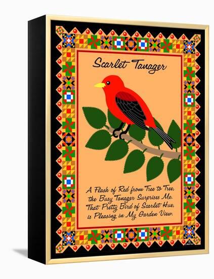 Scarlet Tanager Quilt-Mark Frost-Framed Premier Image Canvas